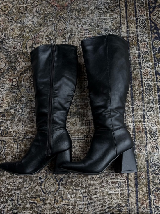 Madden Girl Shoes - Madden Girl Black Knee-High Block Heel Boots